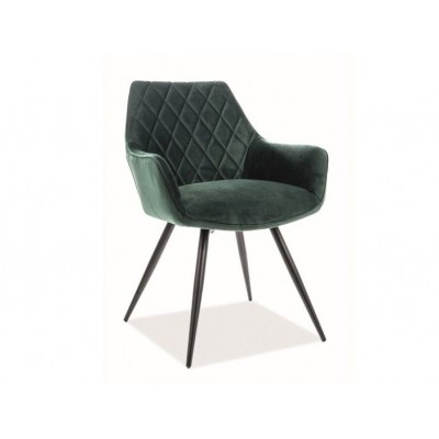 Стул SIGNAL LINEA Velvet Bluvel 78 зеленый/черный мат